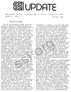 Space Studies Institute Newsletter September 1981