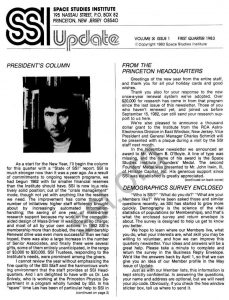 Space Studies Institute Newsletter 1983 Q1