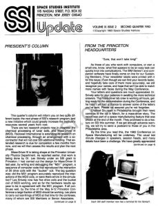 Space Studies Institute Newsletter 1983 Q2