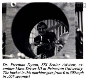 Space Studies Institute Newsletter 1986 JanFeb Freeman Dyson mass driver