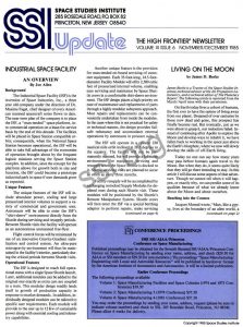 Space Studies Institute Newsletter 1985 NovDec cover
