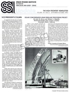 Space Studies Institute Newsletter 1990 SeptOct cover