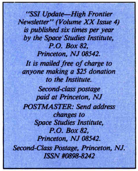 Space Studies Institute  Newsletter 1994 Jul-Aug post office info image