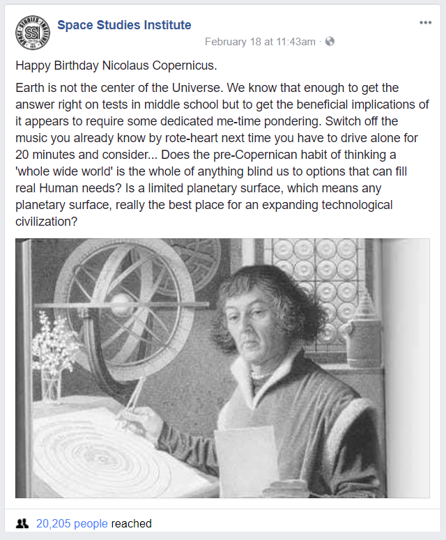 SSI remembers the birthday of Nicolaus Copernicus