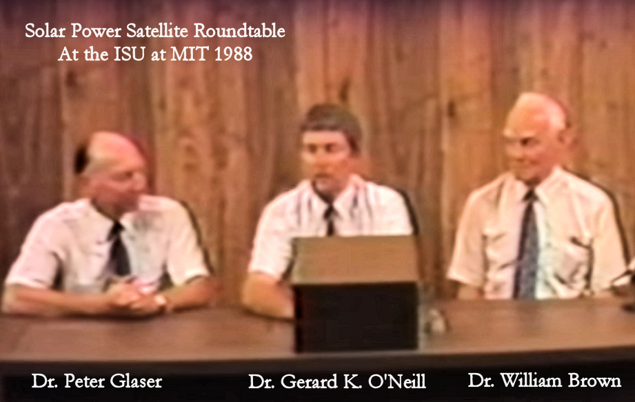 Peter Glaser, Gerard K. O'Neill and Bill Brown at the first ISU