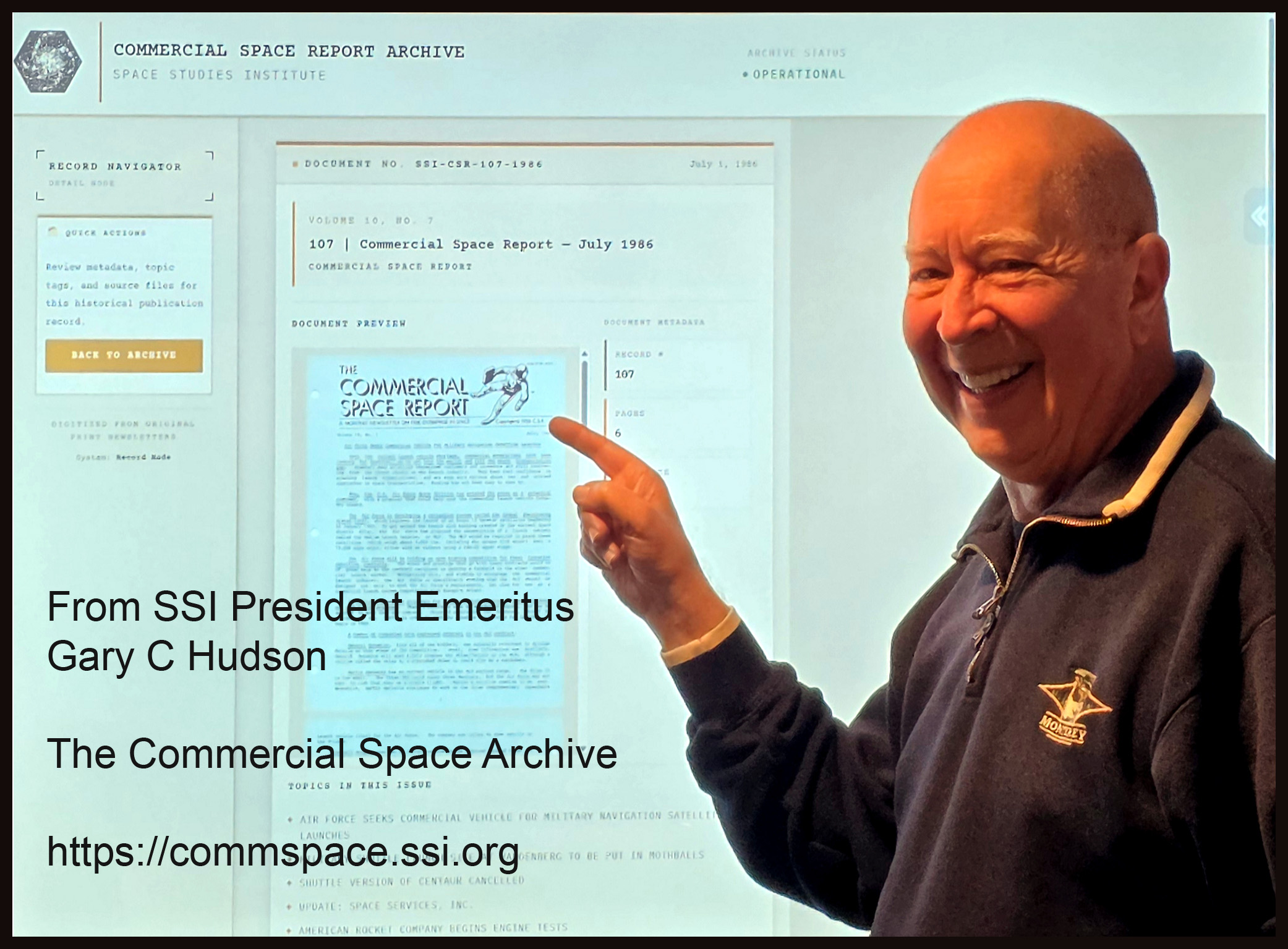 SSI President Emeritus Gary C Hudson at the SSI Medina Office March 2026